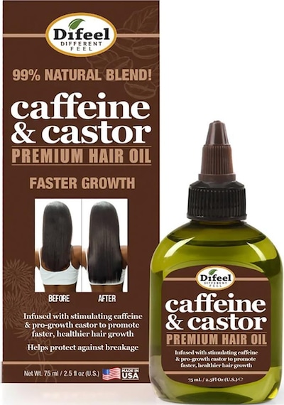 Difeel Caffeine & Castor Yavaş Uzayan Saçlara Özel Saç Bakım Yağı 75 ML