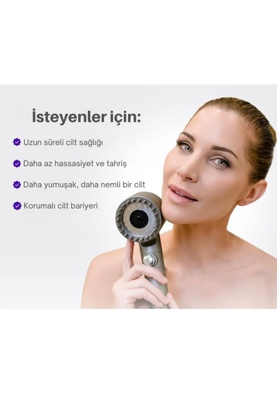 Truva 5 Adet Yedek Filtreli Kireç Önleyici Özellikli Duş Başlığı Gri