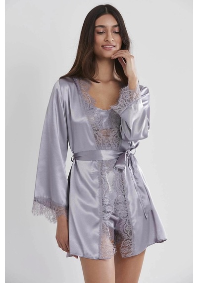 Pierre Cardin 2490 Bayan Sabahlıklı Saten Şort Takım Royal Pierre Cardin 2490 Bayan Sabahlıklı Saten Şort Takım Royal
