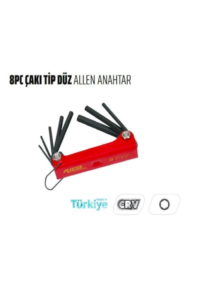 Rico 8 Parça Çakı Tip Düz Allen Alyan Anahtar Takımı 013-rc0204