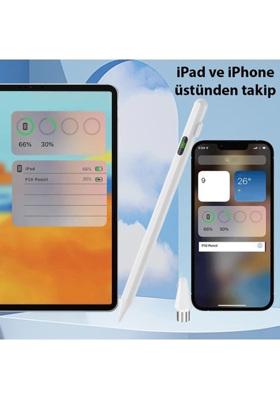 Ally K-2268 Dijital Göstergeli Universal Kapasitif Stylus Apple Uyumlu iPad Tablet Dokunmatik Kalem- 5775 Renkli