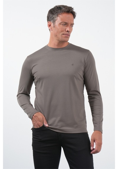 İmza Haki Bisiklet Yaka Uzun Kol Örme Standart Fit Esnek Sweatshirt 1013260150