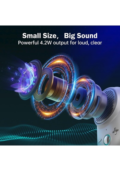 Itour-s Giyilebilir Bluetooth Hoparlör, Ip67 Klip-on, 10h Çalma Süresi, Beyaz