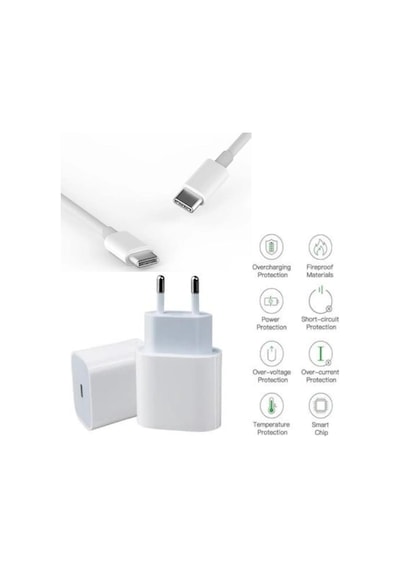 Apple Uyumlu iPhone 15 Usb-c Şarj Seti Type-c 15- 15 Pro Max  Hızlı Şarj Aleti 25w Güç Adaptörü Ve Kablo