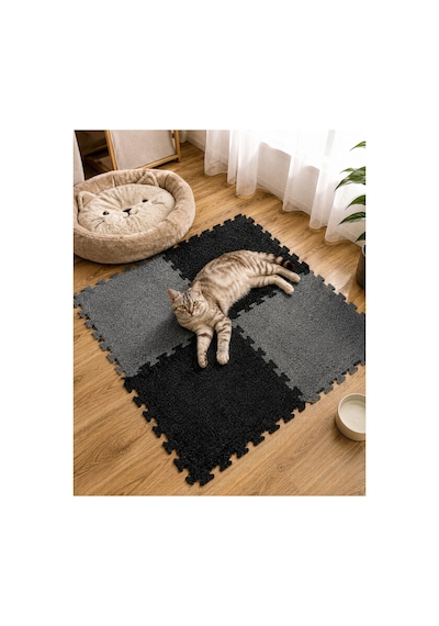 Kedi Tırmalama Halısı Puzzle Kedi Tırmalama Matı Kedi Tırmalama Paspası Kedi Oyun Ve Yatma Alanı Duvar Tipi Ve Zeminde Kullanılabilir Yapışkanlı Modüler Kedi Tırmalama Halısı 4 Lü Set