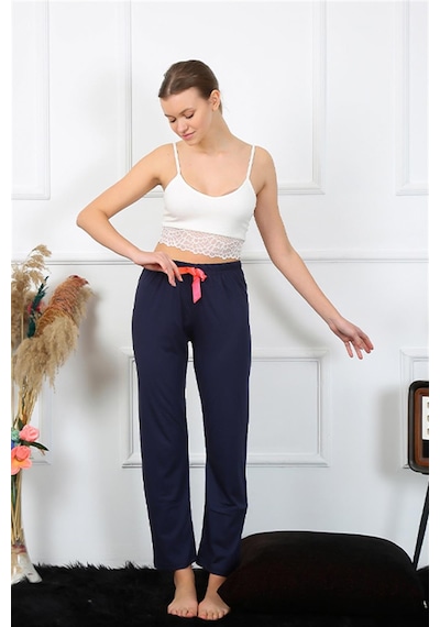 Akbeniz Kadın Pamuklu Alt Pijama 27468 - L Lacivert