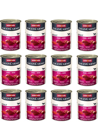 Animonda Gran Carno Sığır Ve Yürekli Köpek Konserve 400 G X 12 Adet