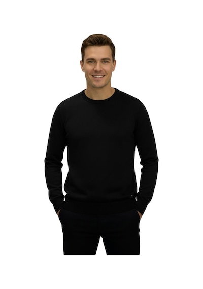 Raymons Erkek Spor Sıfır Yaka Regular Fit Kazak Bgl-st04953 Siyah