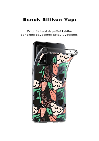 Huawei Nova 9 İle Uyumlu 1mm Kapak Memphis Desen Tasarımlı Şeffaf Silikon Kılıf