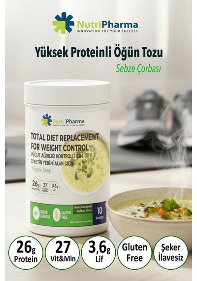 Whey Proteinli Diyet Sebze Çorbası Yüksek Proteinli Çorba Öğün Tozu, 600g Diğer