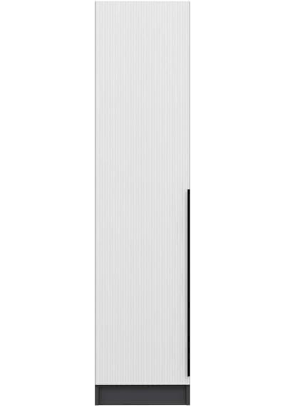 Minar Kale 1 Kapaklı Dolap Antrasit - Beyaz Çizgili Mebran 210cm