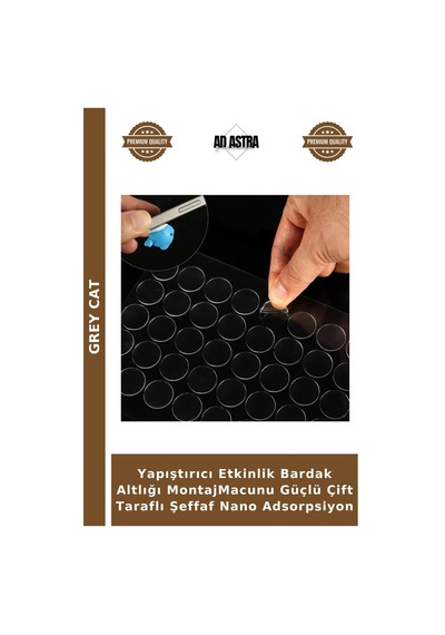 Yapıştırıcı Etkinlik Bardak Altlığı Montajmacunu Güçlü Çift Taraflı Şeffaf Nano Adsorpsiyon
