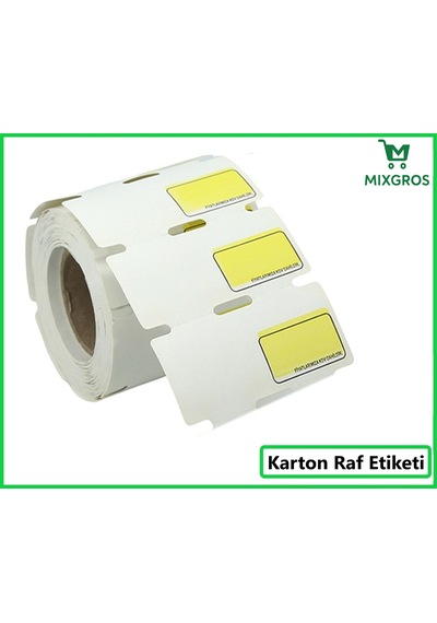 80x38 Mm Karton Termal Raf Reyon Etiketi Sarı Fiyat Çerçeveli 1 Rulo: 1000 Adet Etiket