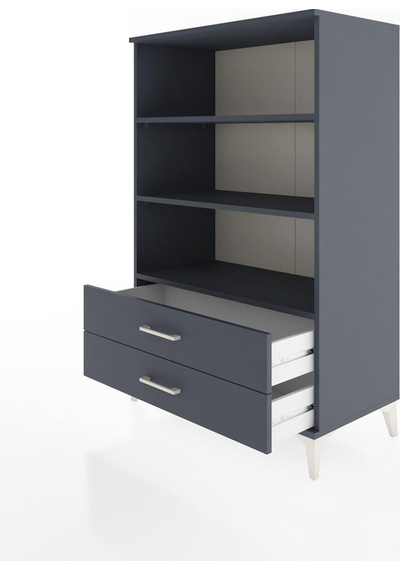 Hyperion Dolap 3 Raflı 2 Çekmeceli 88x44x134 Antrasit-antrasit Antrasit