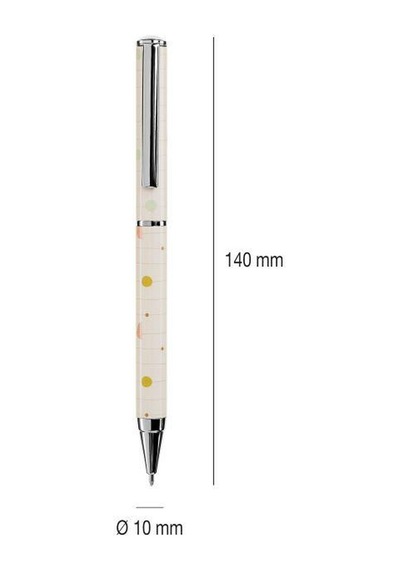 Miquelrius Metal Geométrico Özel Kutusunda 0.7 Mm Tükenmez Kalem Beyaz