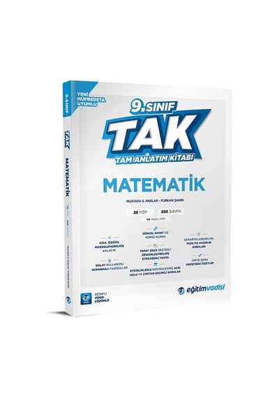 Eğitim Vadisi 2025 9. Sınıf Matematik Tak Tam Anlatım Kitabı
