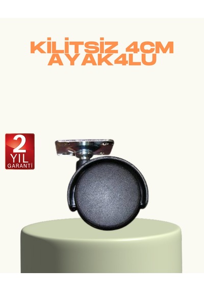 Ilkeshop Kilitsiz Mini Tekerlek Ayak 4 Cm 4 Lü Set Kolay Montaj 4 Adet