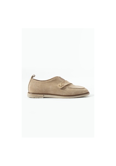 Dericia Shoes Glamour Hakiki Deri Süet Kadın Günlük Rahat Casual Ayakkabı Bej