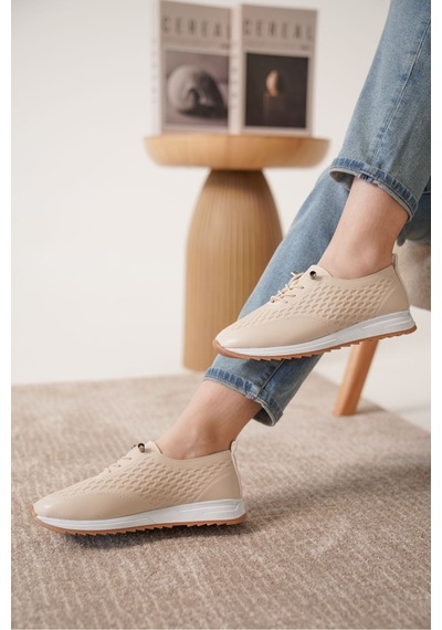 Trendyshose 06245 Kadın Günlük Ayakkabı Krem