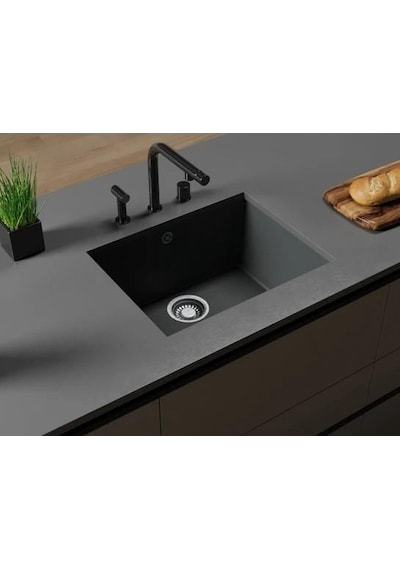 Black Stone Petra 50 x 40 Granit Eviye Antrasit Gri