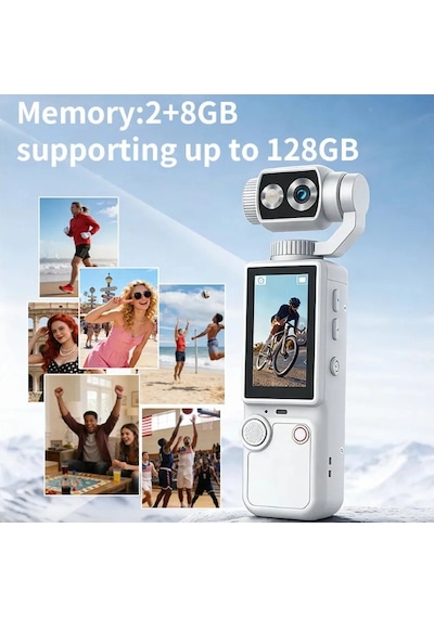 Q8 4k Ultra Hd Taşınabilir Vlog Spor Ve Aksiyon Kamerası 2.0" Döndürülebilir Ips Ekran Siyah