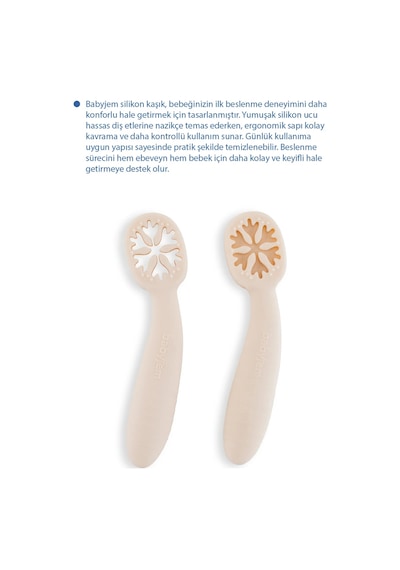 Babyjem Silikon İkili İlk Kaşığım Ekru