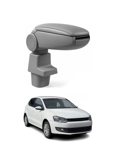 Vw Polo 5 6r Hatchback 2009-2014 Uyumlu Kolçak Kol Dayama Gri Suni Deri Araca Özel