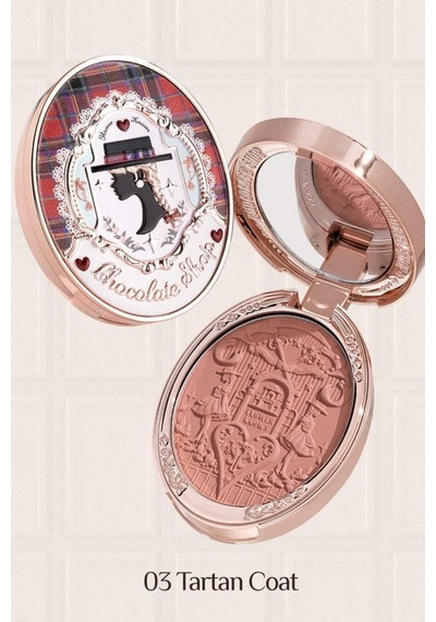 Flower Knows Chocolate Wonder-shop Embossed Blush Lüks Pudra Allık 03 Tartan Coat