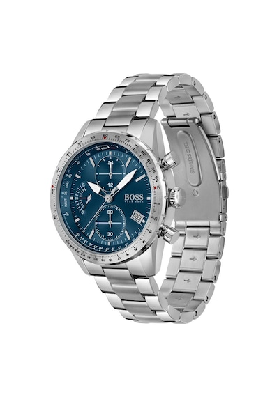 Hugo Boss HB1513850 Çelik Metalik Gri Mavi Kadran 44 mm Erkek Kol Saati