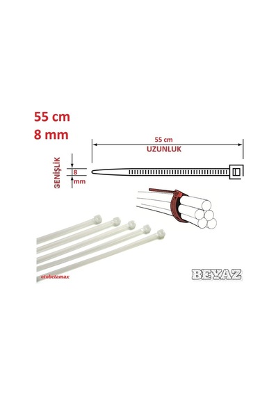 55Cm X 8Mm Plastik Kelepçe Tutuklama-Polis-Jandarma Kelepçesi