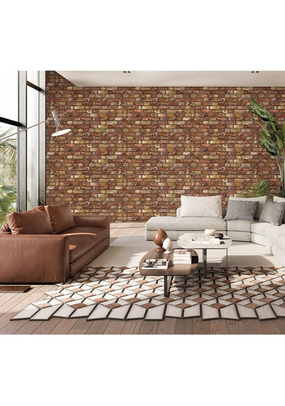 Roka 23104-4 Taş Desenli Kahverengi Duvar Kağıdı 16,5 M2