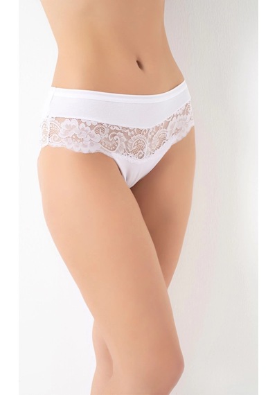 Angbutik G-box 932 Bayan Dantel Detaylı Cotton Bikini Külot Beyaz
