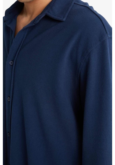 Defacto Regular Fit Penye Uzun Kollu Gömlek F6134ax25aunv241 Lacivert