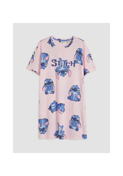 Lcw Young Pembe Stitch Baskılı Kadın Gecelik