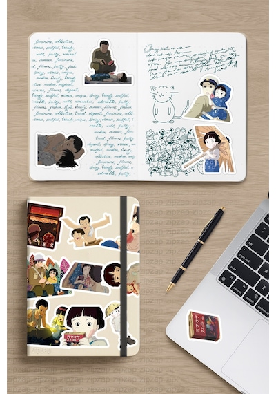 Ateşböceklerinin Mezarı Grave Of The Fireflies Anime Yapışkanlı Folyo Sticker Paketi 25 Adet Çok Renkli