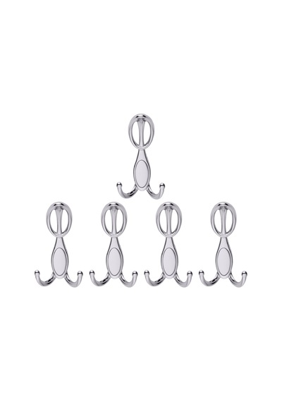 Arya Portmanto Askısı, Metal Vestiyer Askısı, Krom, Duvar Ve Dolap Askılığı 5'li Set Vidalı