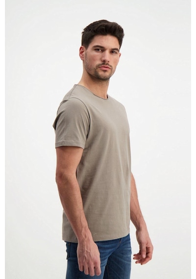 Rich Kahverengi Erkek Yıkamalı Basic T-shirt Kahverengi
