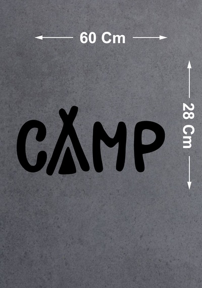 Kamp Yazılı Sticker - 4x4 Off Road Pickup Sticker - Araba Oto Motosiklet Karavan Cam Sticker - 02165 60X28 Cm