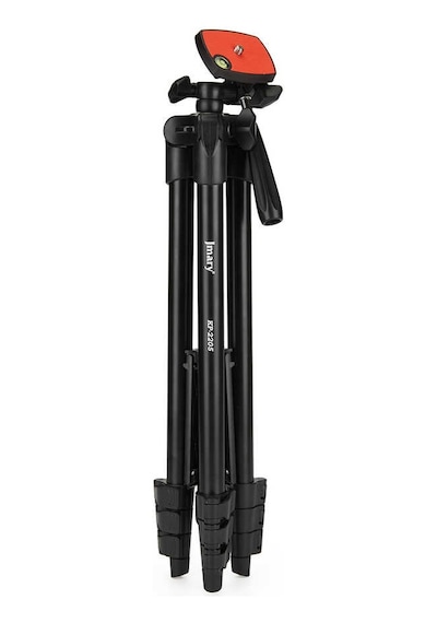 Jmary KP-2205 Tripod 134 cm Uzunluk 3 Kademeli Oynar Başlık Profesyonel - ZORE-262641 Siyah