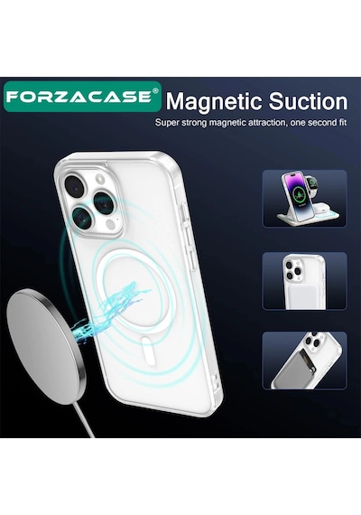 Forzacase Tecno Spark 40 Pro İle Uyumlu Clearmag Serisi Magsafe Özellikli Kristal Şeffaf Sert Kılıf