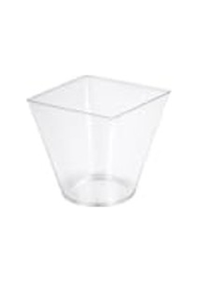 60 Ml Kapasiteli Şeffaf Plastik Mini Kare Sunum Kasesi, 25 Adet 15x9