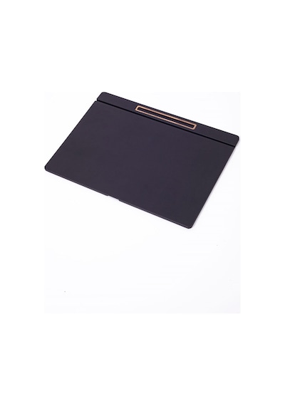 Turgut Office Deri Kapaklı Masa Sümeni Düz Siyah Ahşap Detaylı 50 x 35 CM