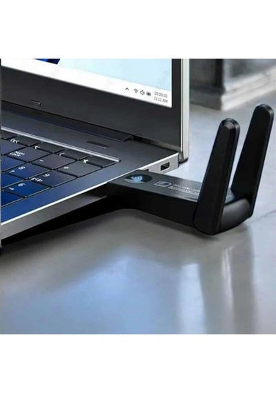 Usb 3.0 Wifi Alıcı Adaptör 1200 Mbps Dual Band Çift Antenli Kablosuz Ağ Adaptörü