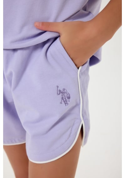 U.s. Polo Assn. Kız Çocuk Mor Şort Takım Us2528-c-v3 Mor