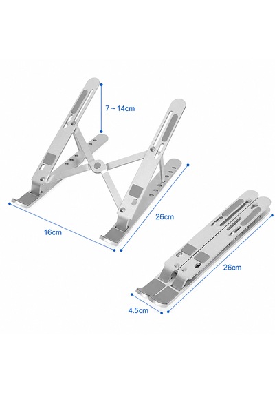 Alüminyum Katlanabilir Laptop Standı Ayarlanabilir Dizüstü Bilgisayar Yükseltici Ergonomik Notebook Standı Kaymaz Taşınabilir