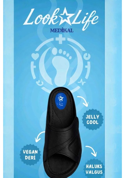 Look Life Kadın Günlük, Rahat, Jelly Cool Teknolojili Halluks Valgus Terlik siyah
