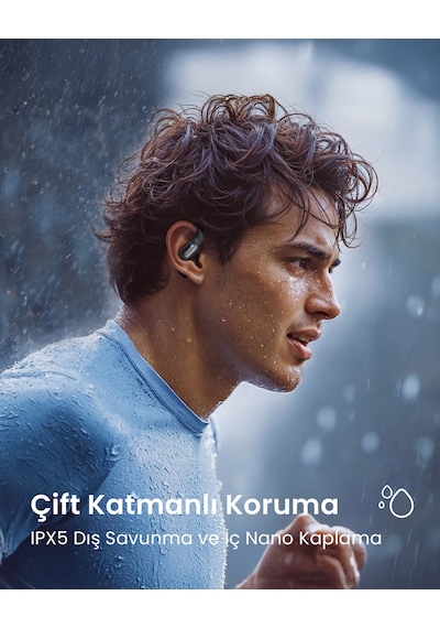 Ugreen Fitbuds Open-ear Kablosuz Kulak İçi Kulaklık, 30 Saat Çalma Süresi, 4 Mikrofon, Siyah, 65655