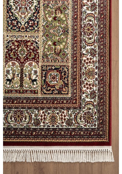 Cotto Home Fesane Fn005r Bordo Pamuk Taban Afgan Desenli Salon Oturma Odası Halısı