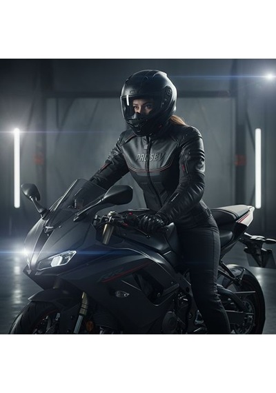 Prosev Falcon Ce3400 Motosiklet Montu Kadın 4 Mevsim Oxford 600-d Dayanıklı Deri Kumaş Motorcu Mont Women Black