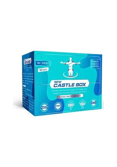 Castle Box Saşe, Glukozamin, Kollajen, Akgünlük Eki Ve Bromelain İçeren Takviye Edici Gıda 60 Saşe